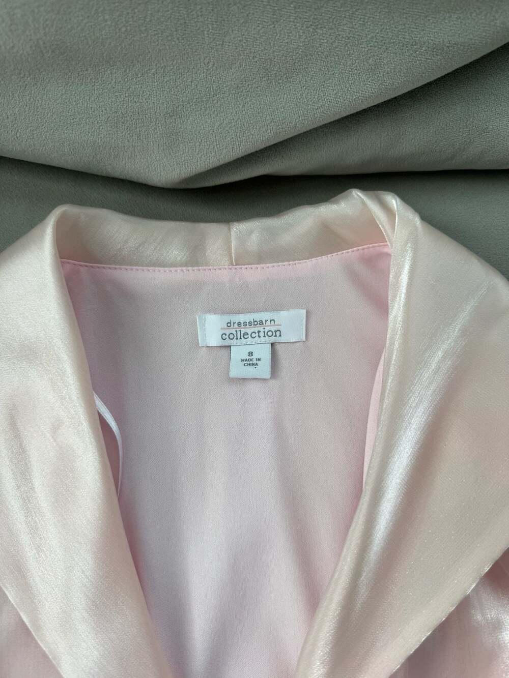 NWT Vintage Dressbarn Baby Pink Sexy Satin Sleeveless Blouse Size 8 - Picture 7 of 7